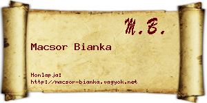 Macsor Bianka névjegykártya